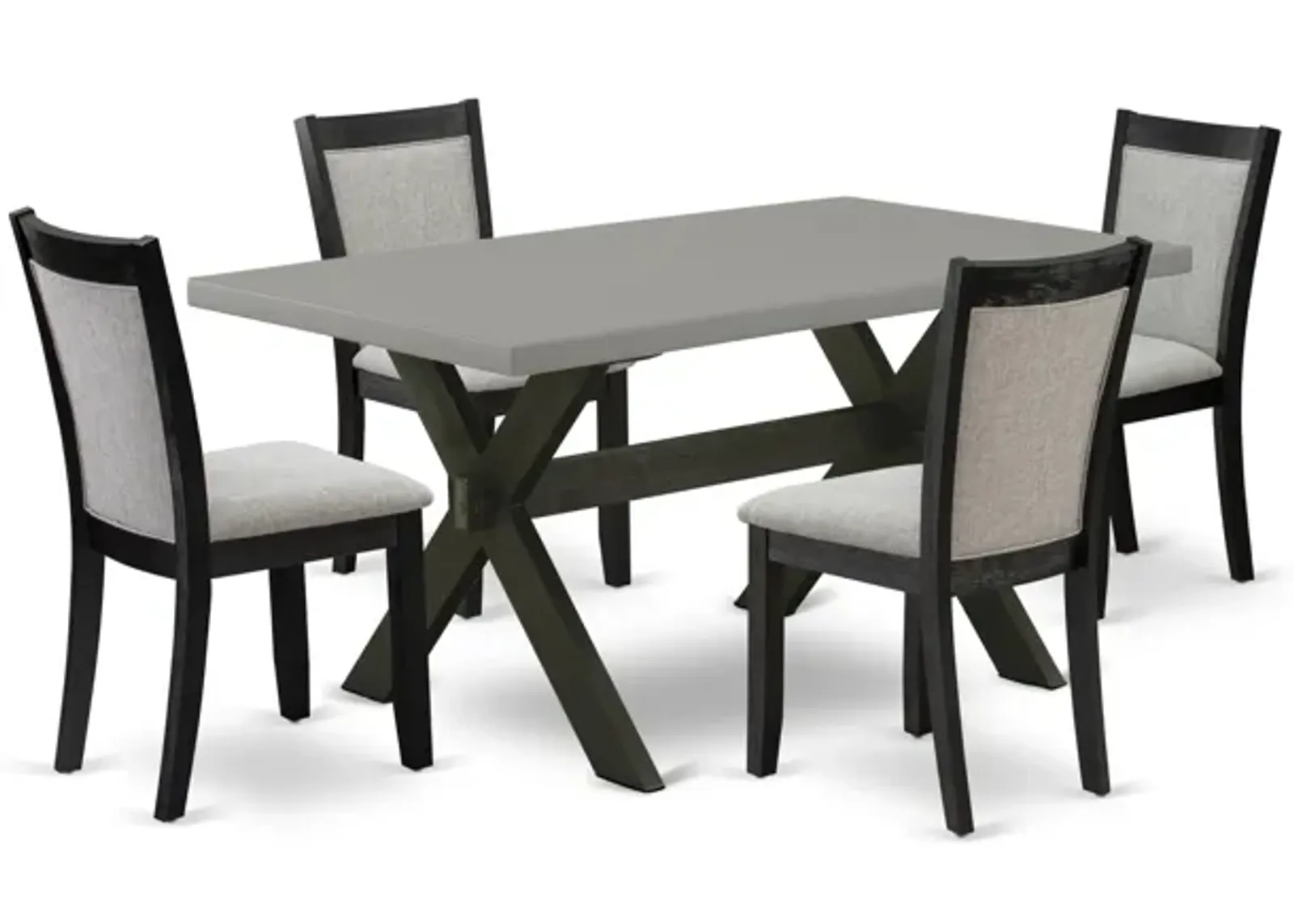 East West Furniture X696MZ606-5 5Pc Dining Set - Rectangular Table and 4 Parson Chairs - Multi-Color Color