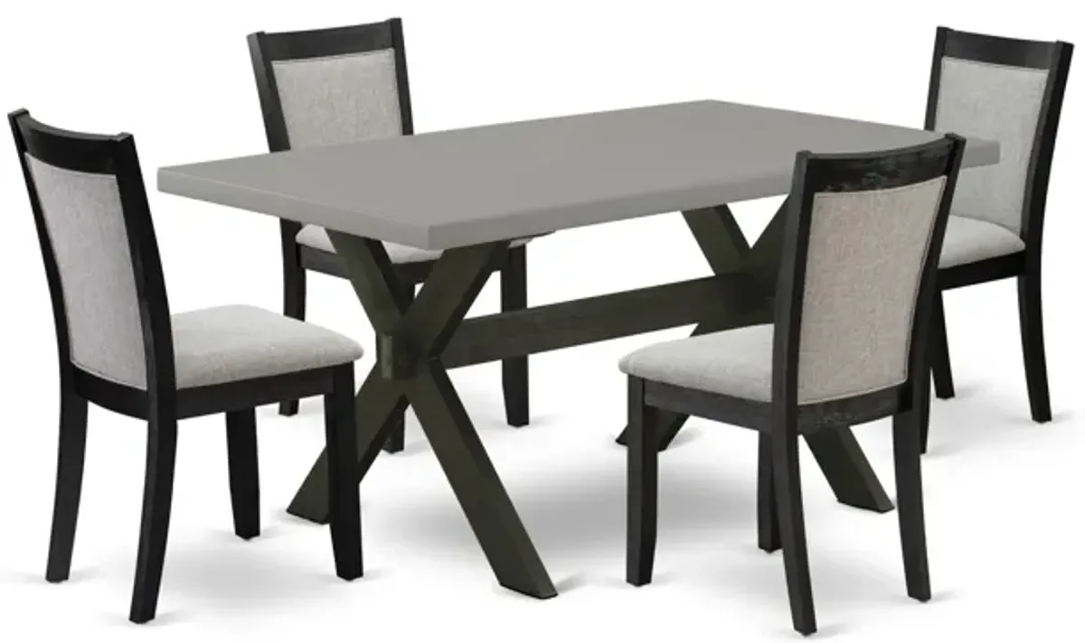 East West Furniture X696MZ606-5 5Pc Dining Set - Rectangular Table and 4 Parson Chairs - Multi-Color Color