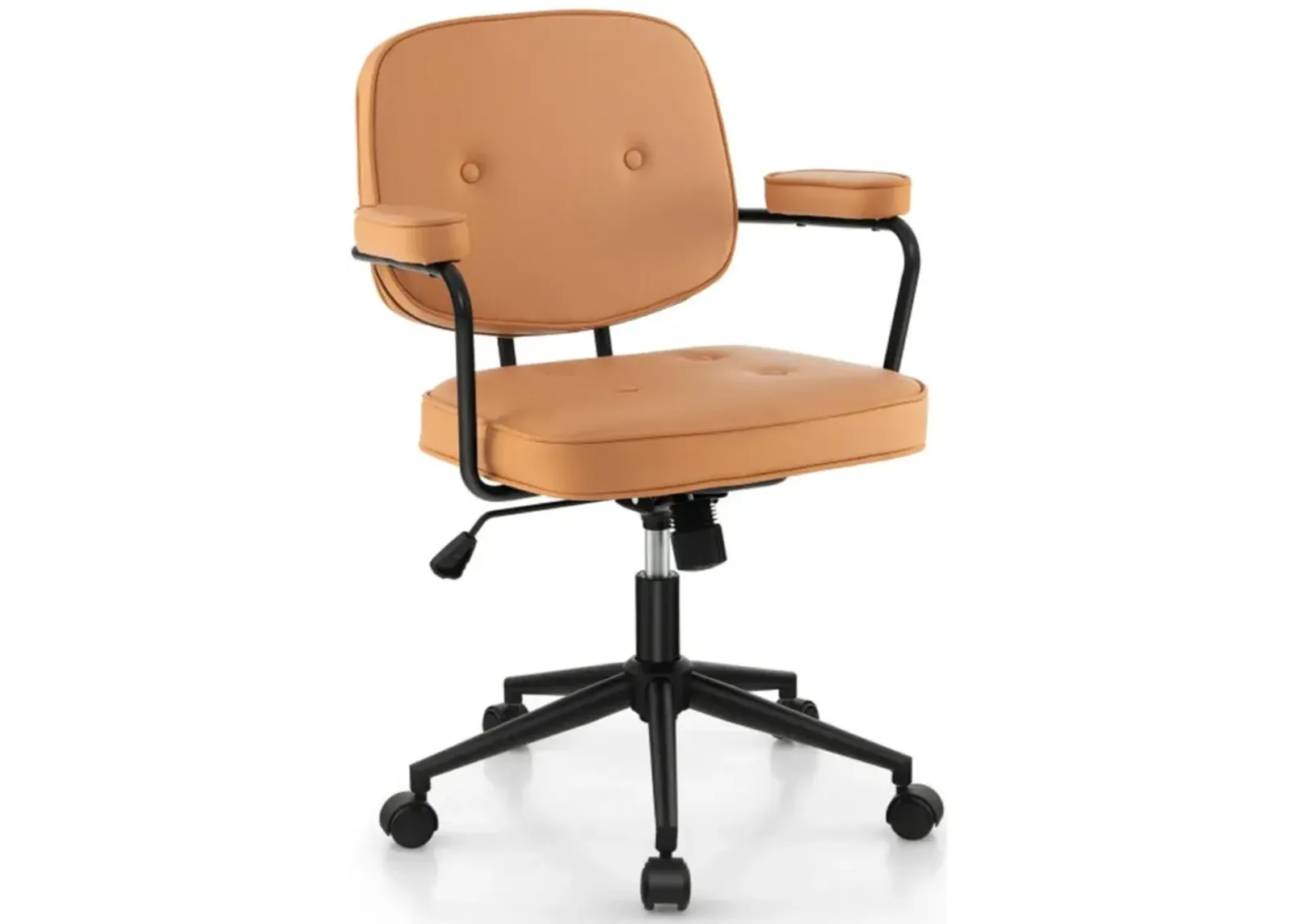 Hivvago PU Leather Office Chair with Rocking Backrest and Ergonomic Armrest