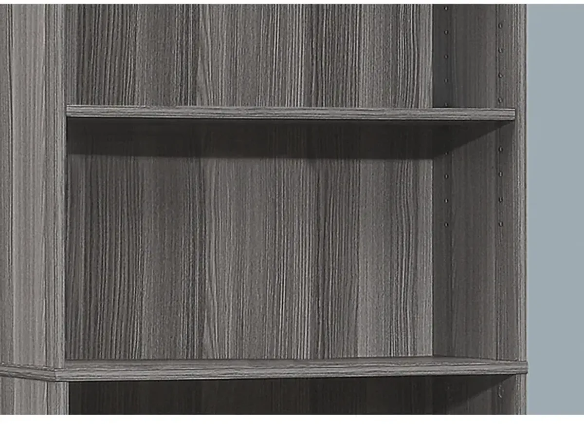 Monarch Specialties I 7469 Bookshelf, Bookcase, 6 Tier, 72"H, Office, Bedroom, Laminate, Grey, Transitional