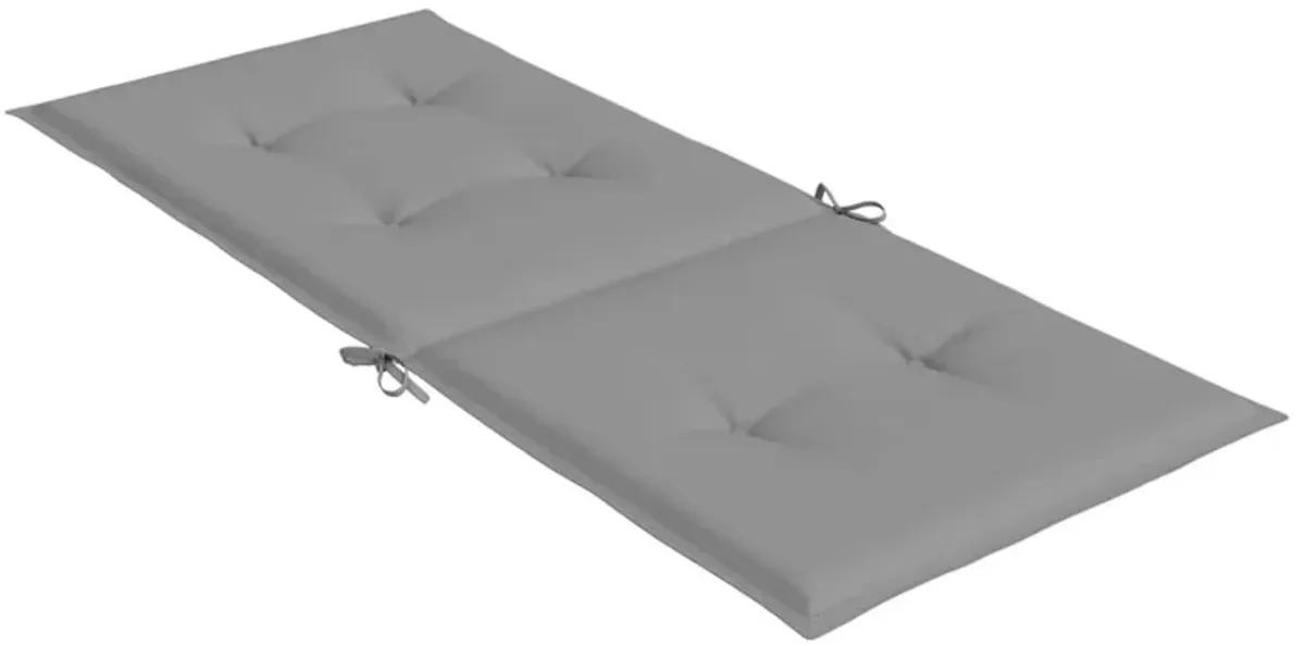 Zia 6pc Outdoor Highback Cushion for Chair, Tufted Gray Fabric 47 Inch - Benzara