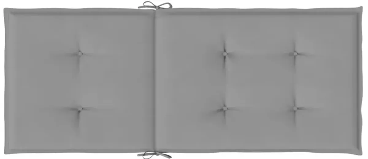 Zia 6pc Outdoor Highback Cushion for Chair, Tufted Gray Fabric 47 Inch - Benzara