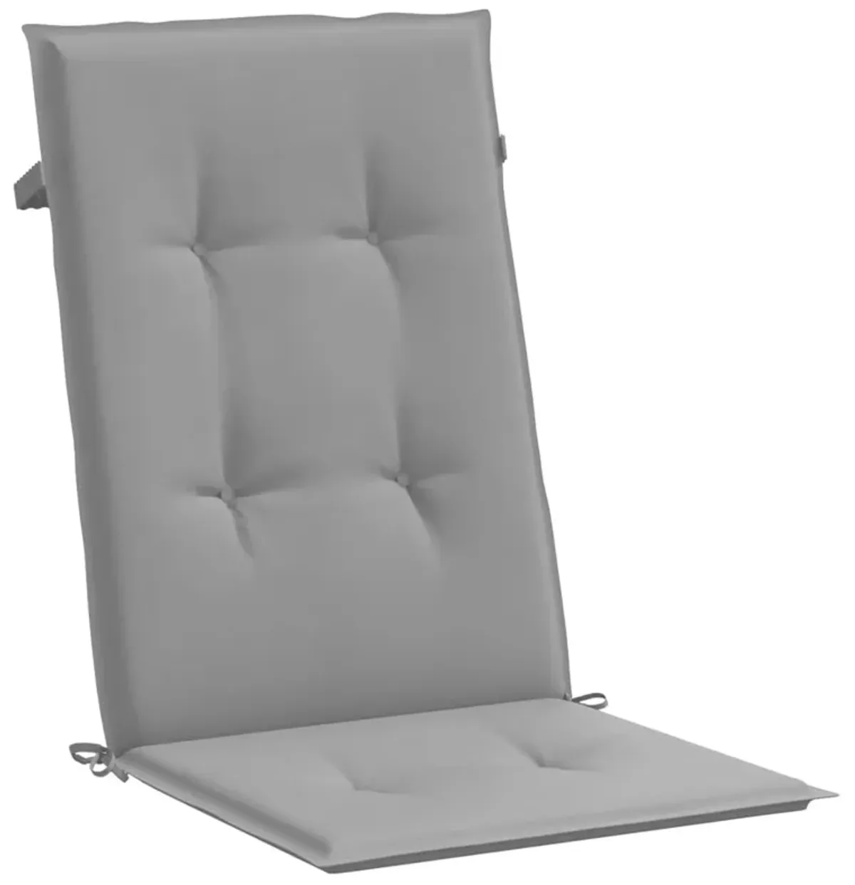 Zia 6pc Outdoor Highback Cushion for Chair, Tufted Gray Fabric 47 Inch - Benzara
