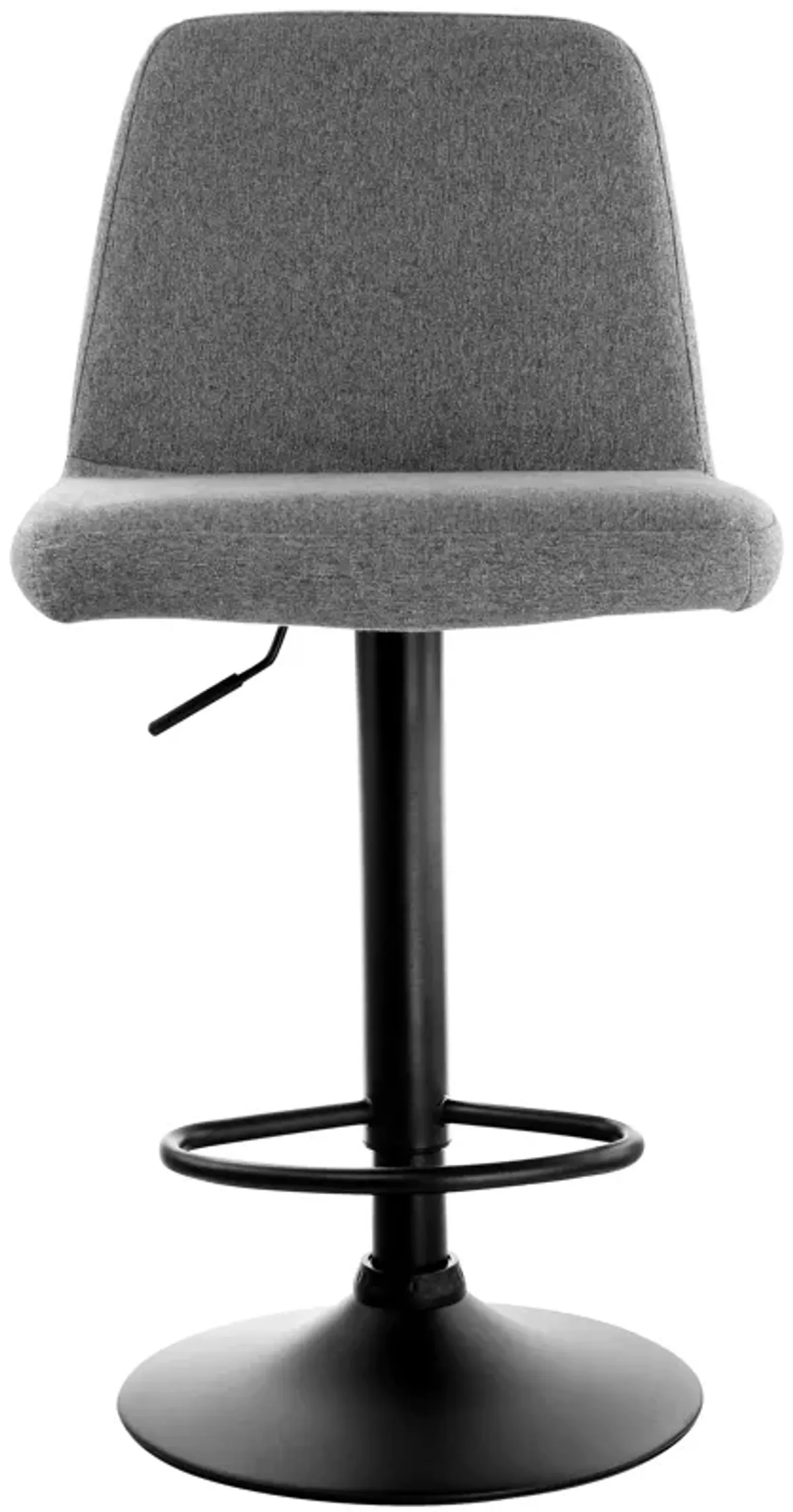 Elama 2 Piece Adjustable Fabric Barstool in Gray with Black Base