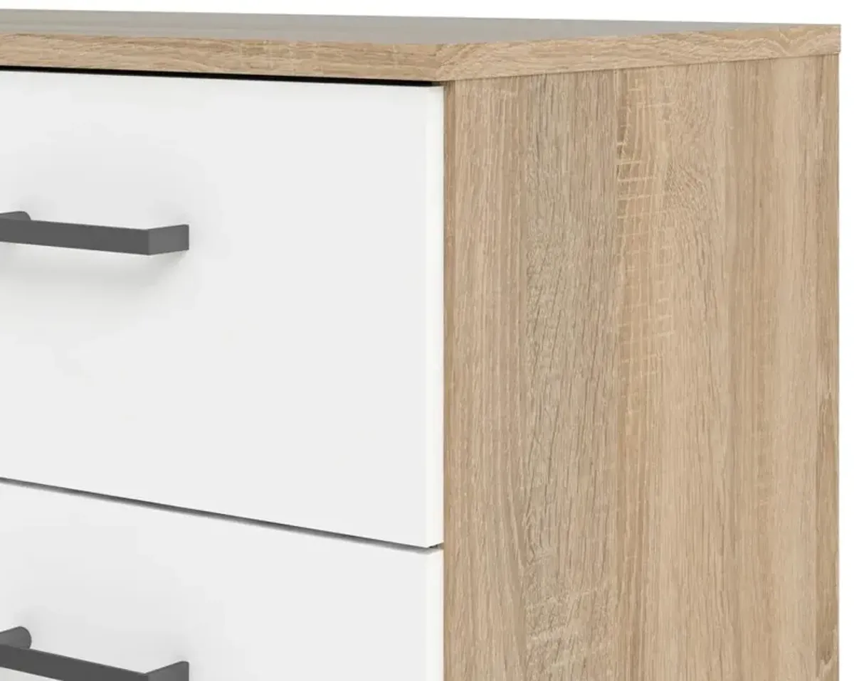 Tvilum 8 Drawer Double Dresser Oak Structure/White