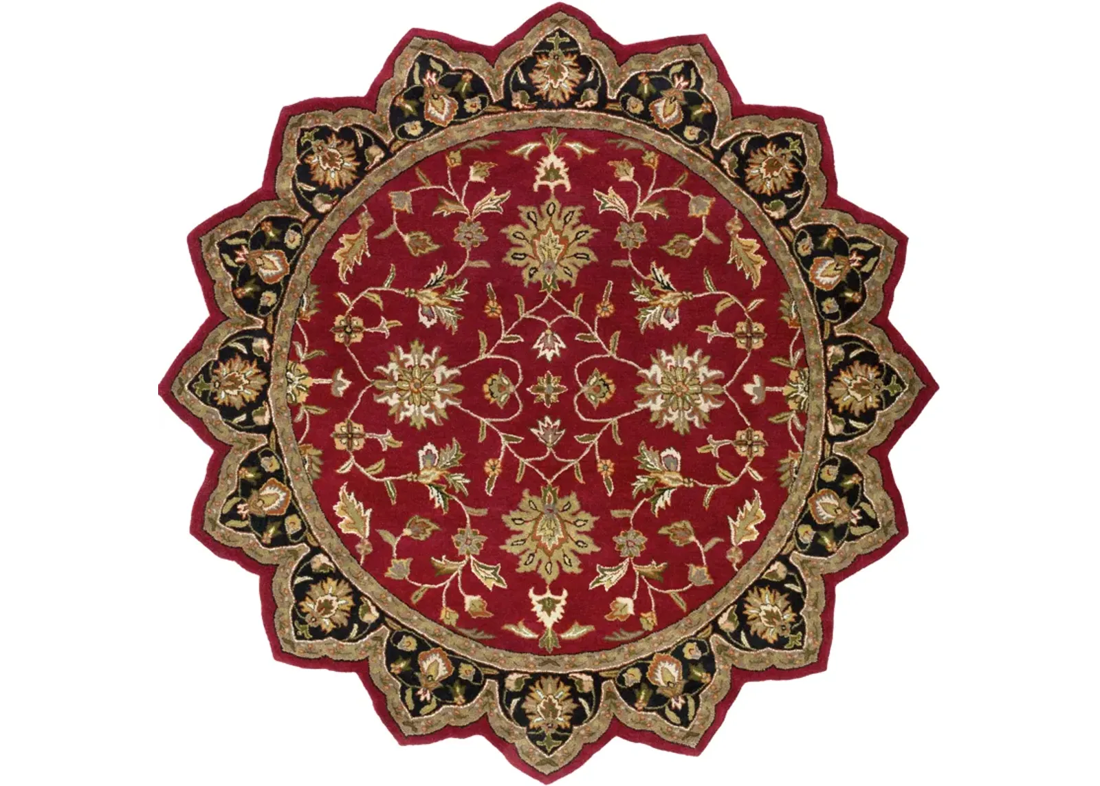 Crowne CRN-6013 8' Round Red Rug