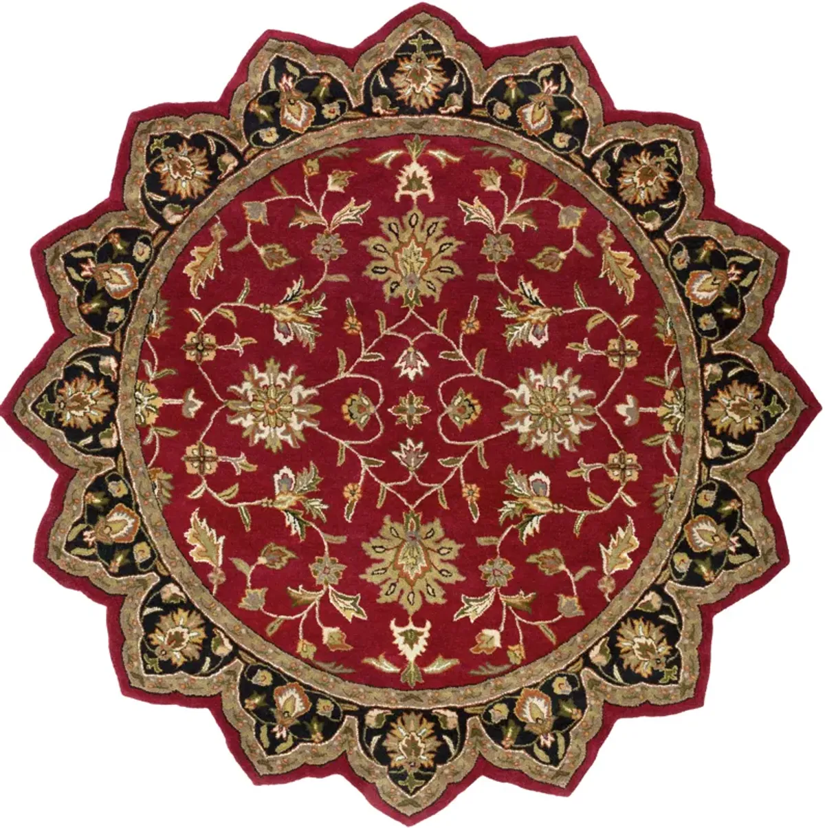 Crowne CRN-6013 8' Round Red Rug