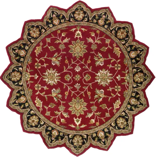 Crowne CRN-6013 8' Round Red Rug
