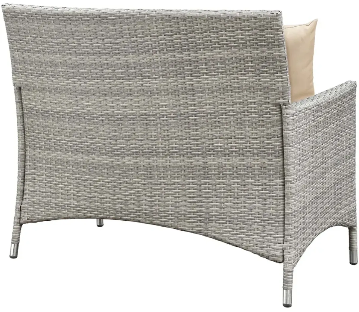 Bridge 4 Piece Outdoor Patio Patio Conversation Set with Pillow Set - Light Gray Beige