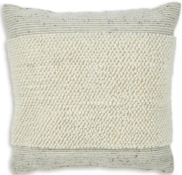 Square Accent Throw Pillow, 20 Inch, White and Gray Stripes, Polyfill - Benzara