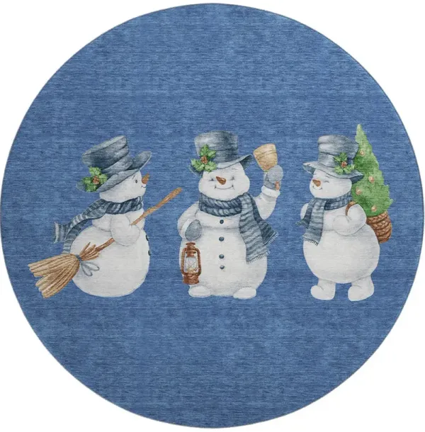 Merry & Bright MY28 Navy 8' Round Rug