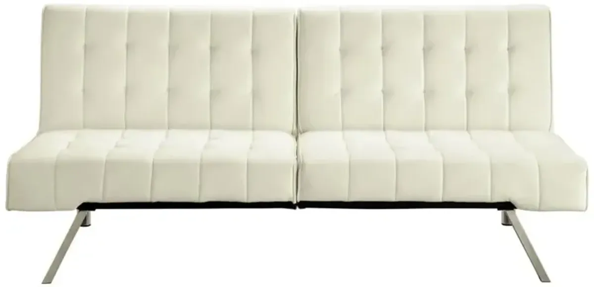 Splitback Multi-Position Futon Sofa Sleeper in Vanilla