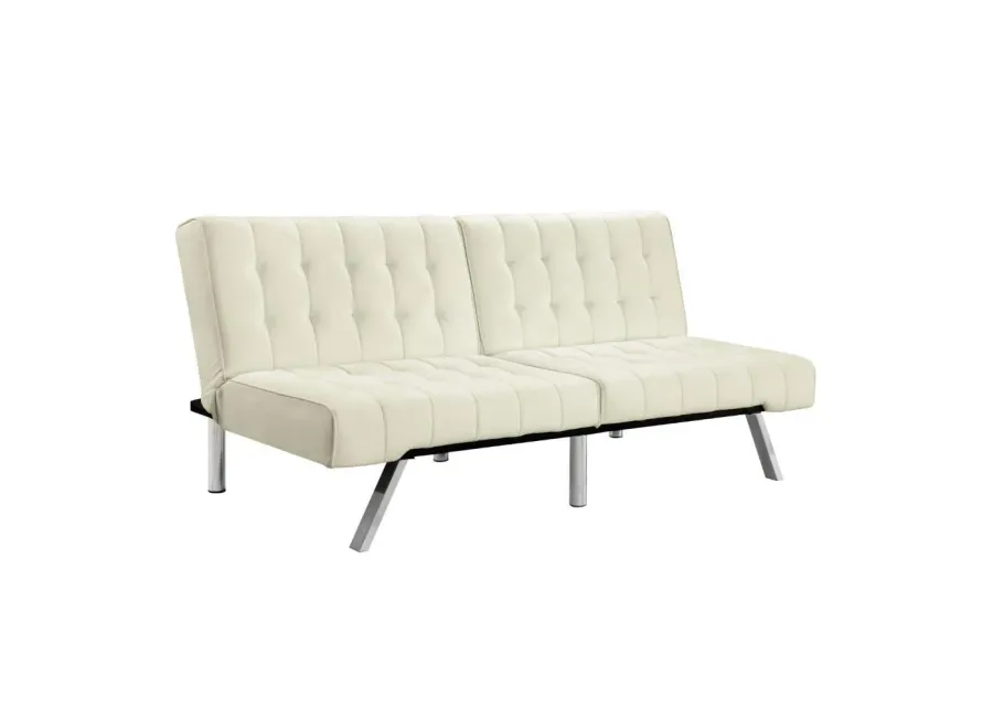 Splitback Multi-Position Futon Sofa Sleeper in Vanilla