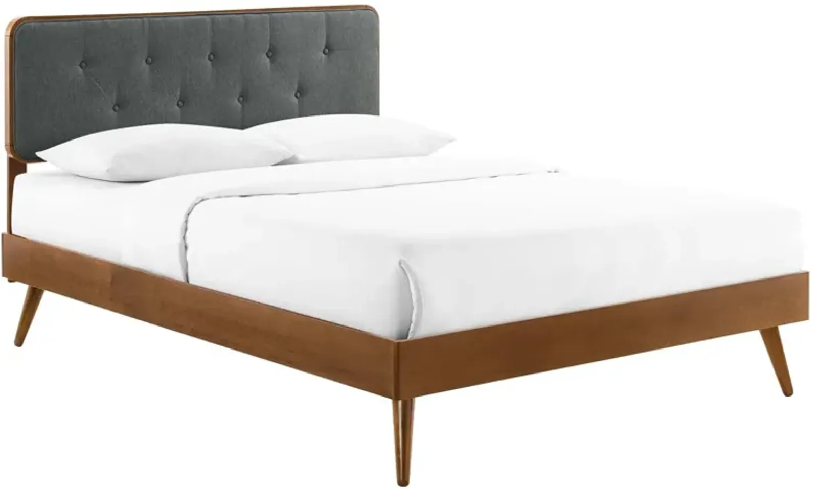 Modway - Bridgette Queen Wood Platform Bed with Splayed Legs