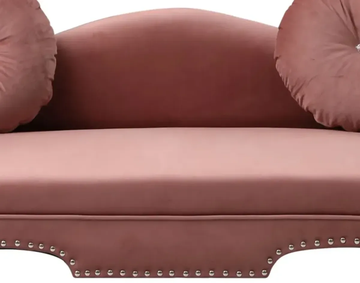 Modern Velvet Loveseat with Nailhead Trim & 2 Pillows