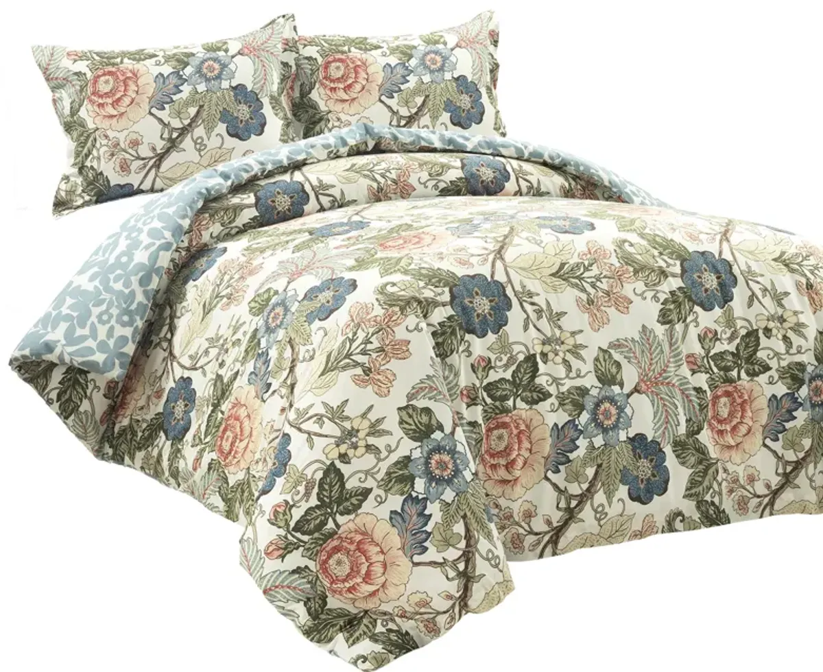 Sydney Reversible Cotton Duvet Cover  3Pc Set