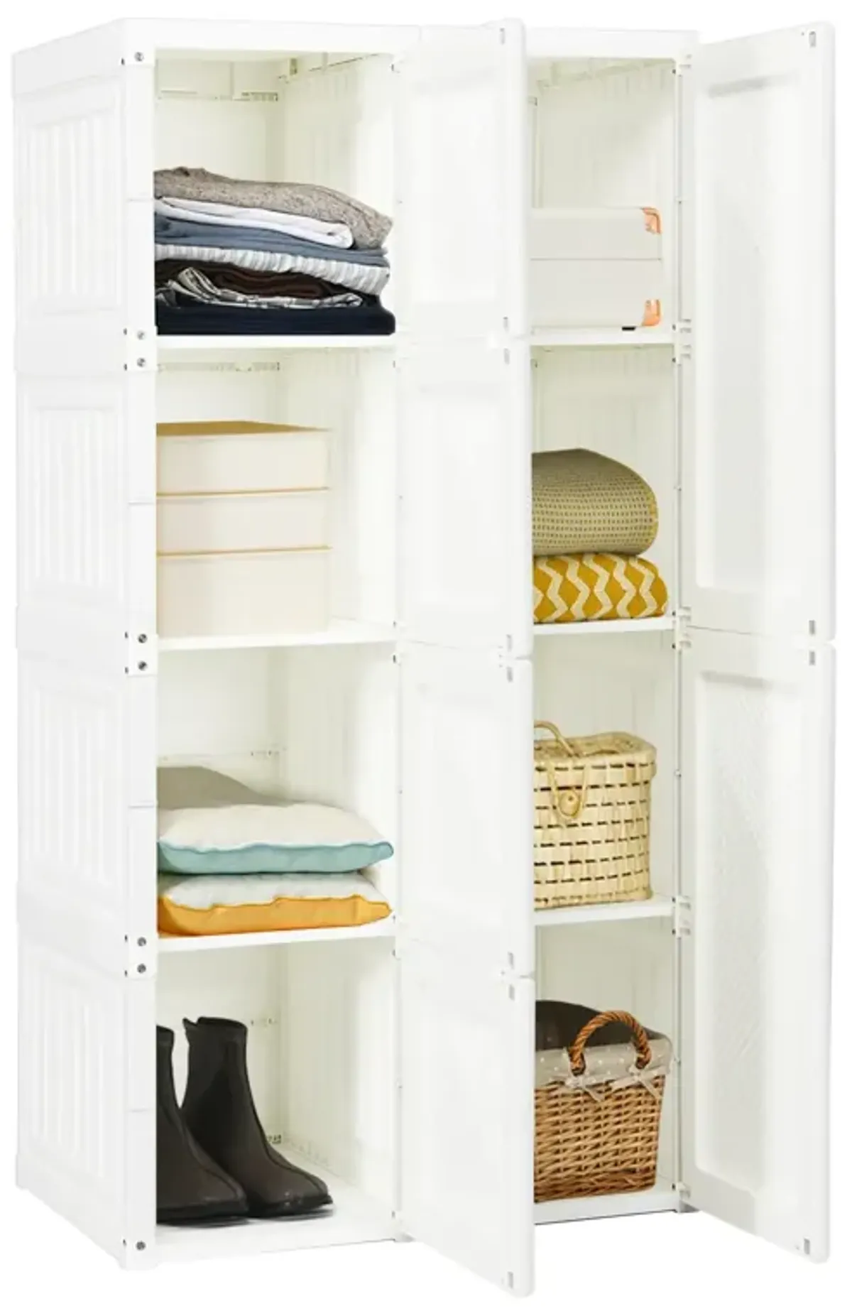 Clothes Foldable Armoire Wardrobe Closet with Cubby Storage