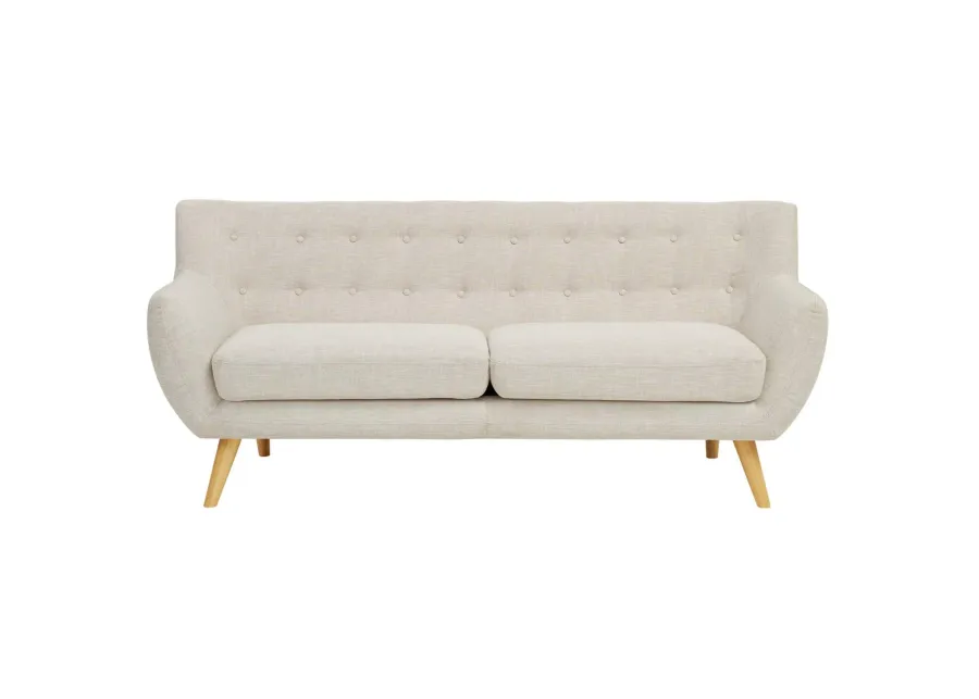 Remark Sofa - Exquisite Mid-Century Modern Loveseat with Plush Cushions and Organic Design - Beige Upholstery - Solid Wood Legs - Perfect for Contemporary Living Rooms and Lounge Areas