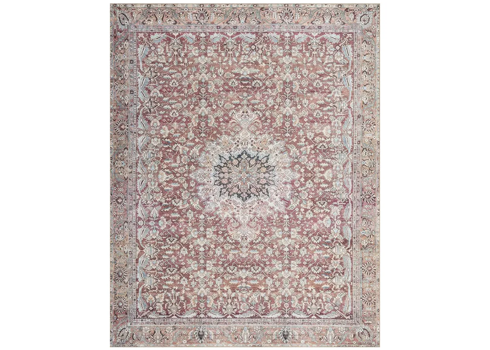 Wynter WYN05 Tomato/Teal 7'6" x 9'6" Rug