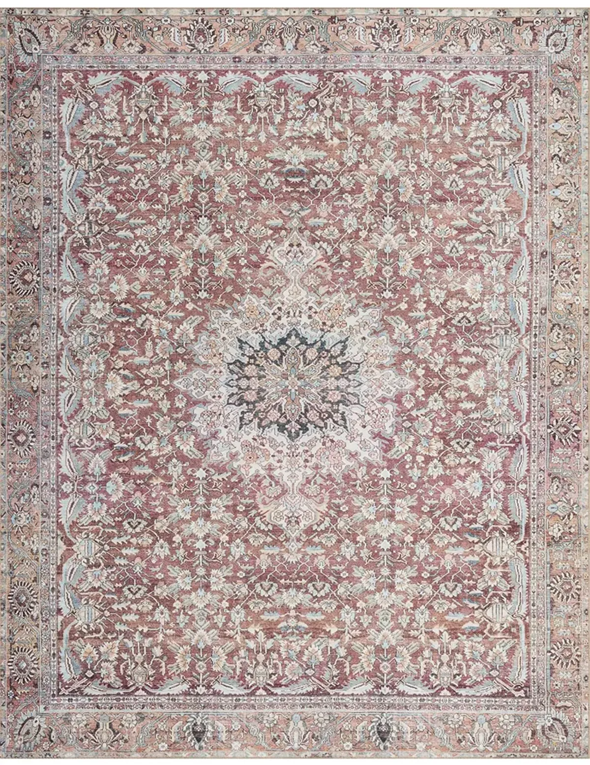 Wynter WYN05 Tomato/Teal 7'6" x 9'6" Rug