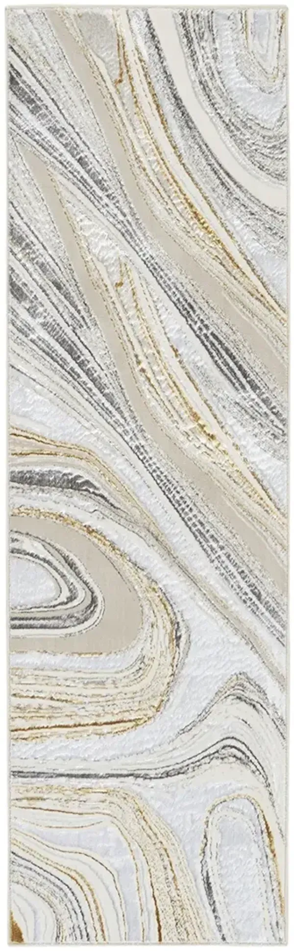 Glitz GLZ21 Gray/Gold 2'3" x 7'6" Rug