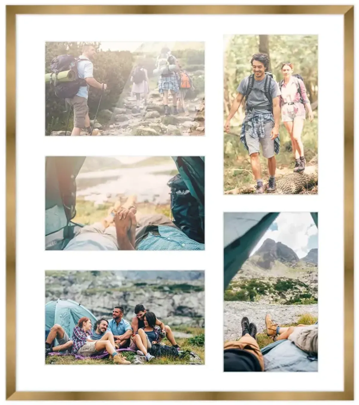 14x16 Wood Collage Frame with a White Mat for 5x7 Pictures