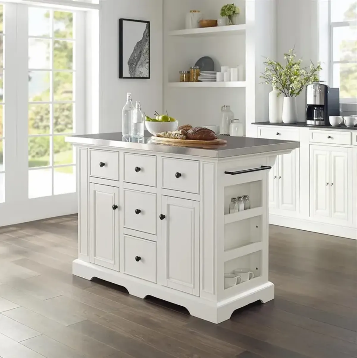 Crosley Brands Julia Kitchen Island, & Stainless Steel