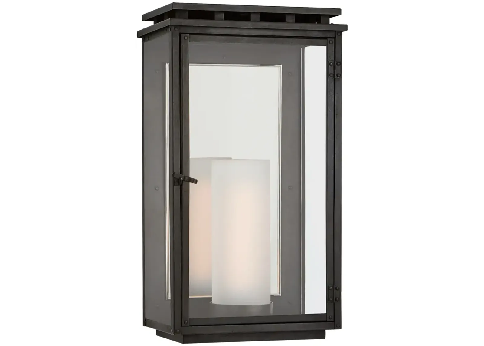 Cheshire Medium 3/4 Wall Lantern in Aged Iron with Clear Glass