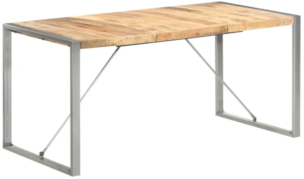 vidaXL Dining Table 63"x31.5"x29.5" Solid Rough Mango Wood