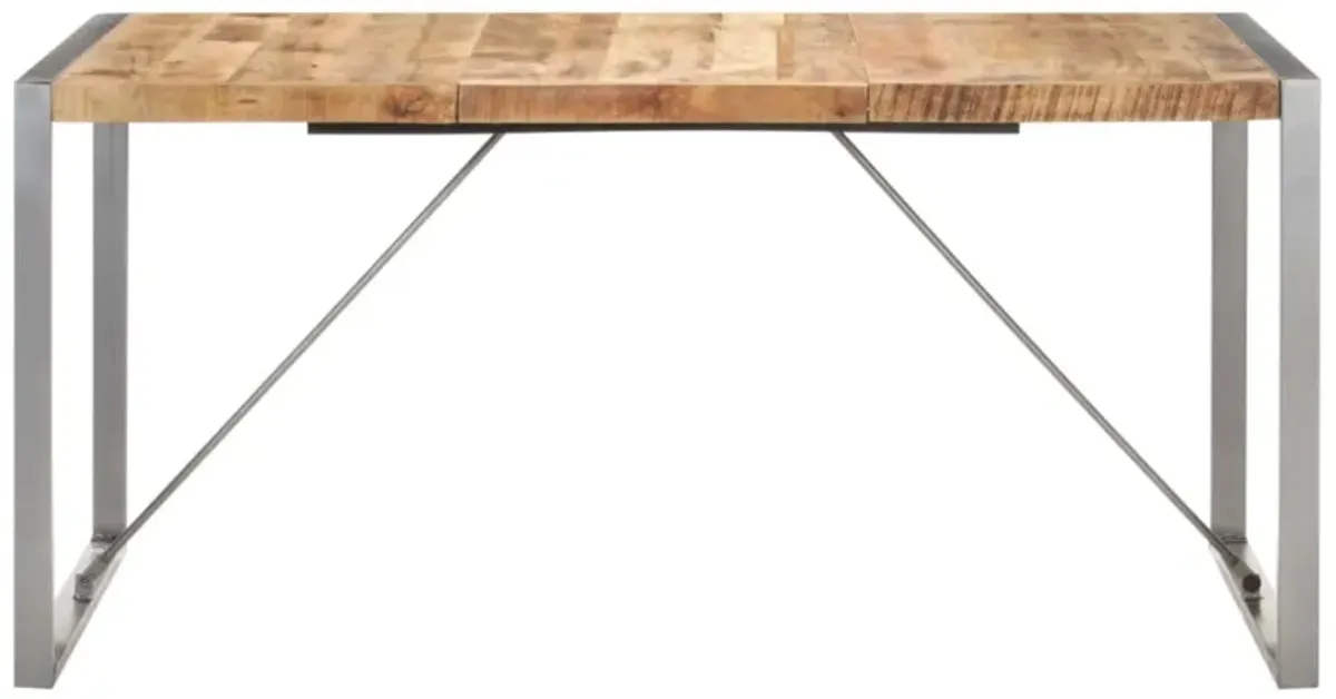 vidaXL Dining Table 63"x31.5"x29.5" Solid Rough Mango Wood