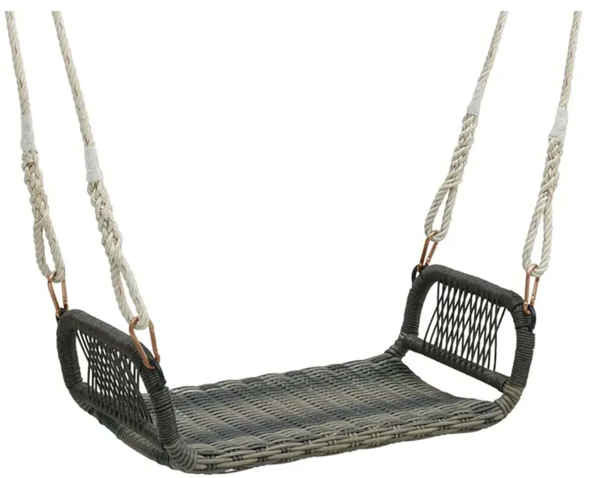 Wicker Porch Swing Seat with Cozy Armrests