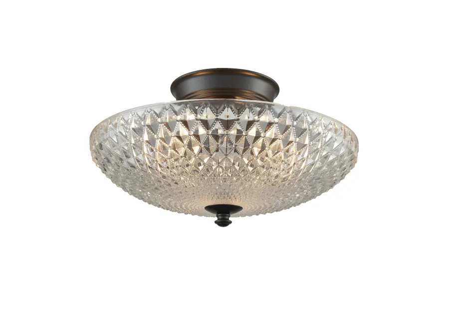 Sweetwater 14'' Wide 3-Light Semi Flush Mount