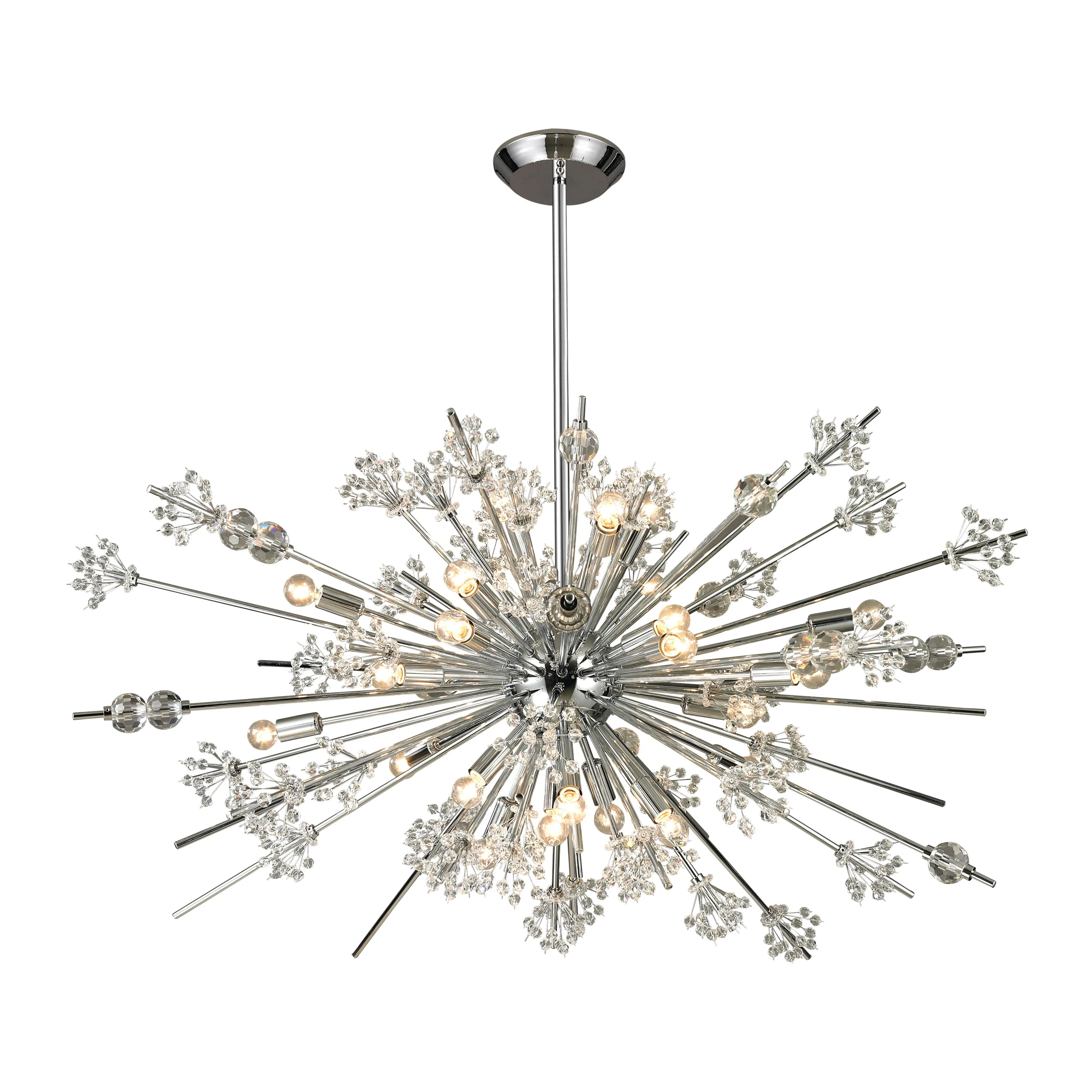 Starburst 48'' Wide 29-Light Silver Chandelier