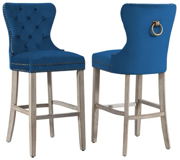 WestinTrends 29" Tufted Velvet Bar Stool (Set of 2)