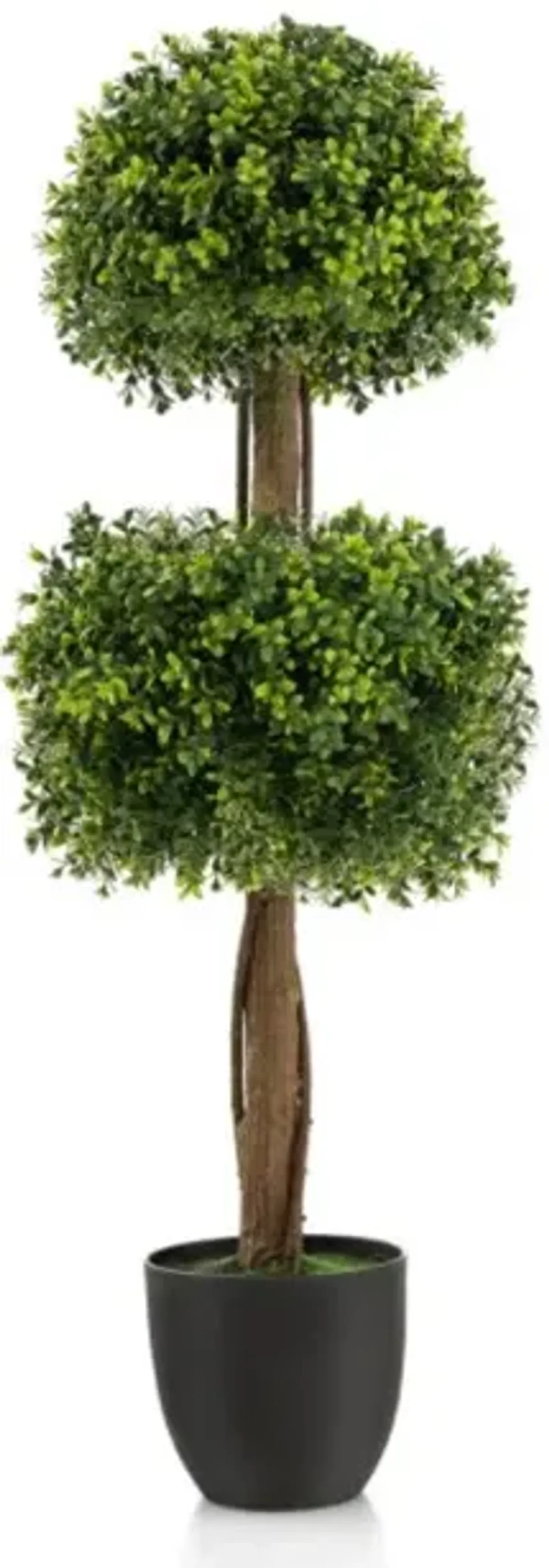 Hivvago 40 Inch Artificial Boxwood Topiary Ball Tree for Front Porch Patio Home-Green