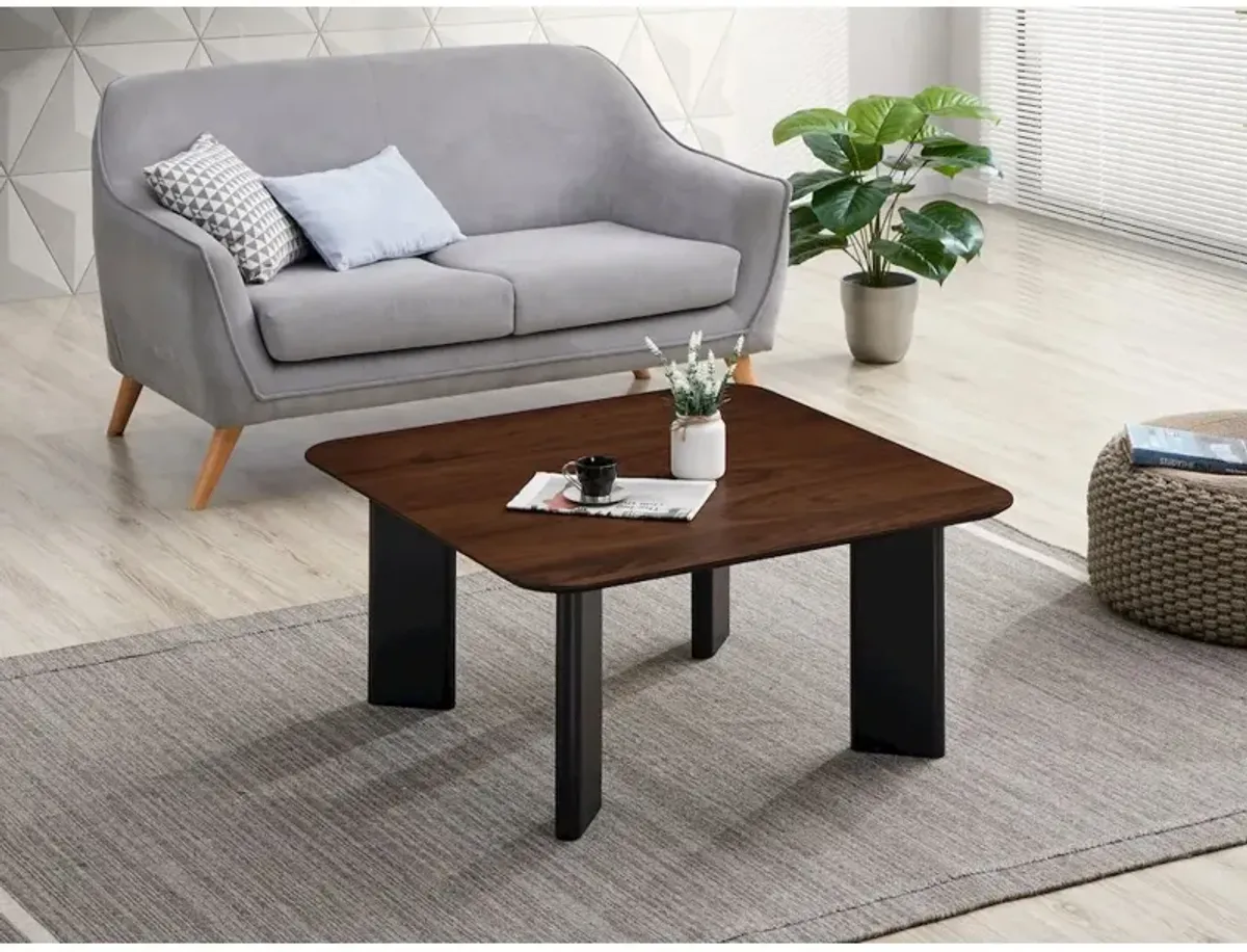 Omax Decor Joss Square Shape Modern Wood Coffee Table in Walnut