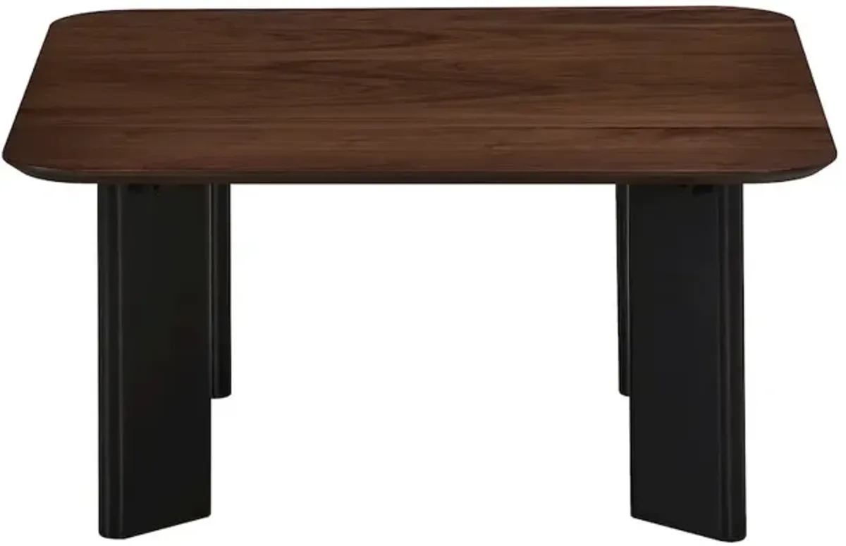 Omax Decor Joss Square Shape Modern Wood Coffee Table in Walnut