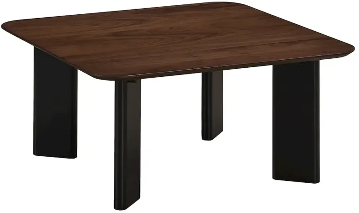 Omax Decor Joss Square Shape Modern Wood Coffee Table in Walnut