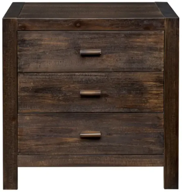 2pcs Wood Nightstand End Side Table with 3 Drawer for Living Room, Bedroom