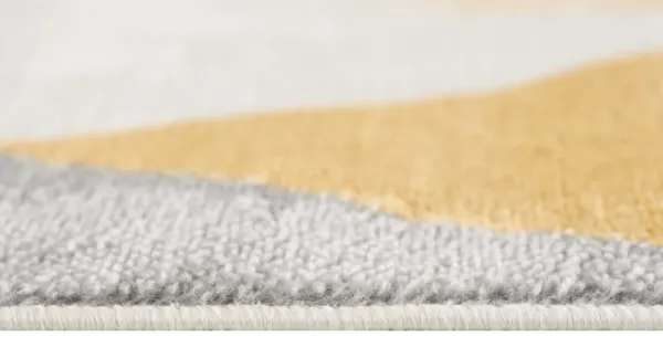 Savannah Geometric Mid-Century Modern Yellow Beige Indoor Area Rug