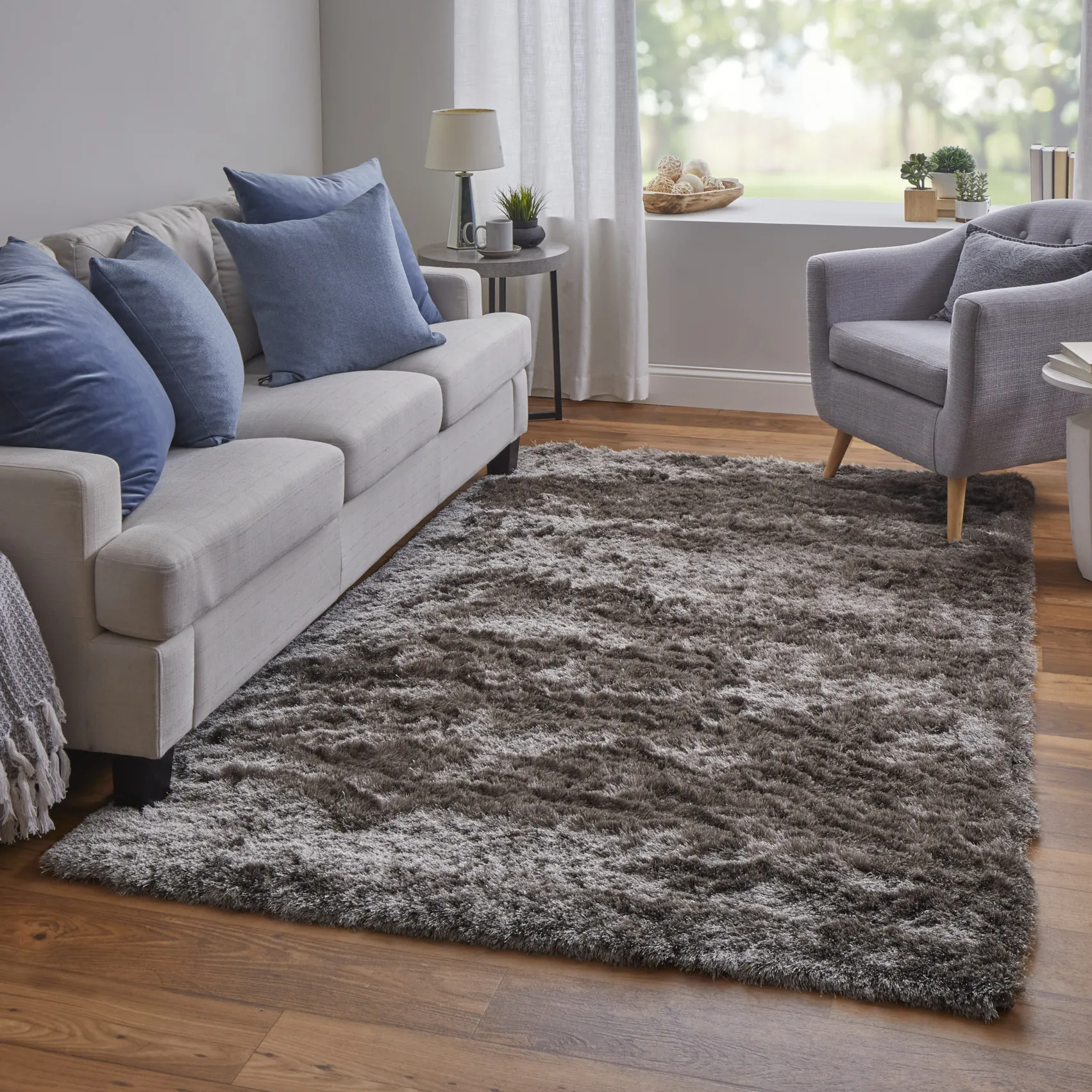 Indochine 4550F Gray/Silver 4'9" x 7'6" Rug