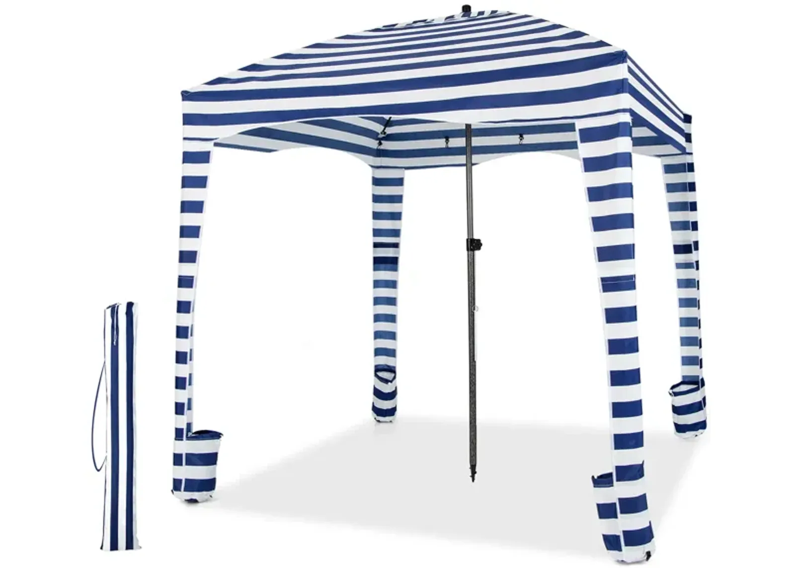 6 x 6 Feet Foldable Beach Cabana Tent with Carrying Bag and Detachable Sidewall