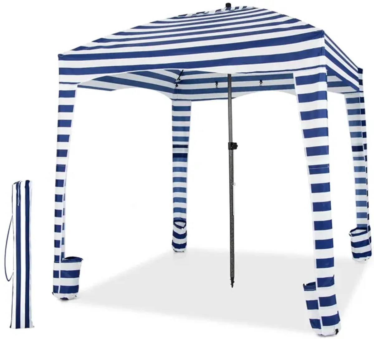 6 x 6 Feet Foldable Beach Cabana Tent with Carrying Bag and Detachable Sidewall