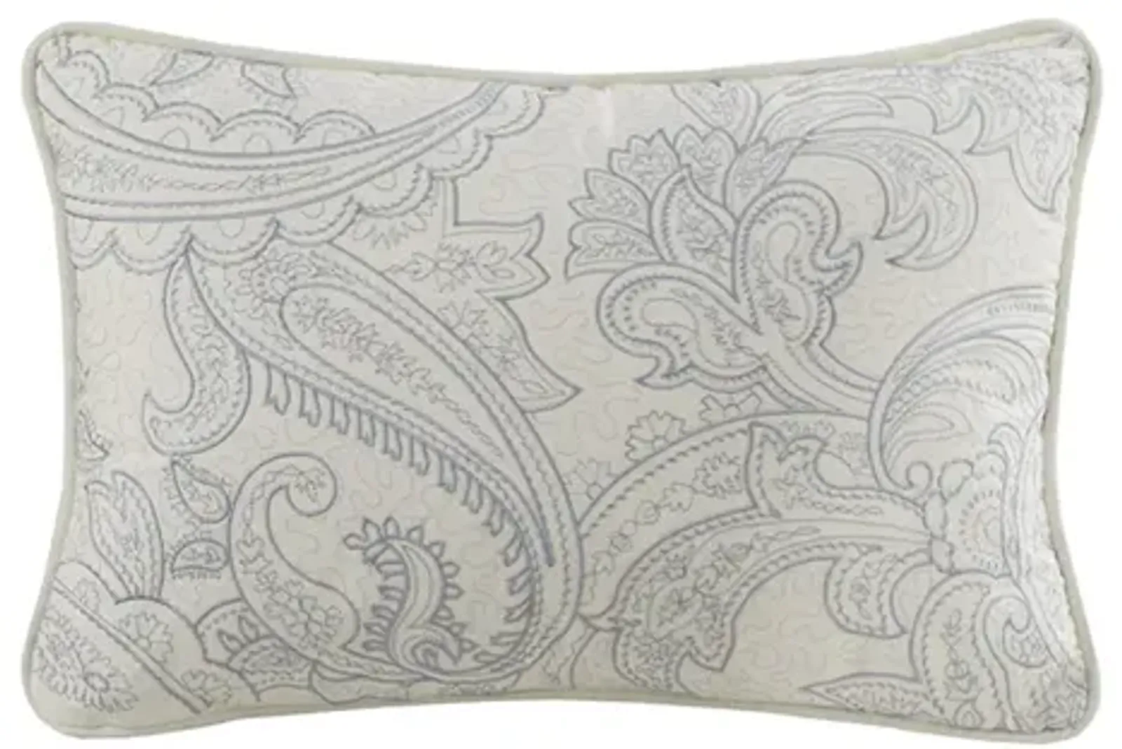 Gracie Mills Christi Cotton Oblong Decorative Pillow with Paisley Embroidery