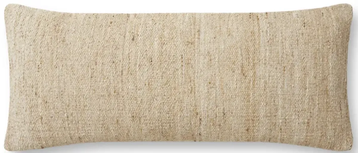 PMH0024 Beige 13"x35" Down Pillow by Magnolia Home by Joanna Gaines x Loloi
