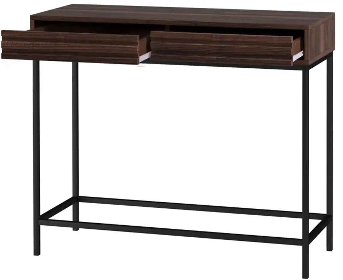 Jarrel 2 Drawer Console Table with Black Metal Legs