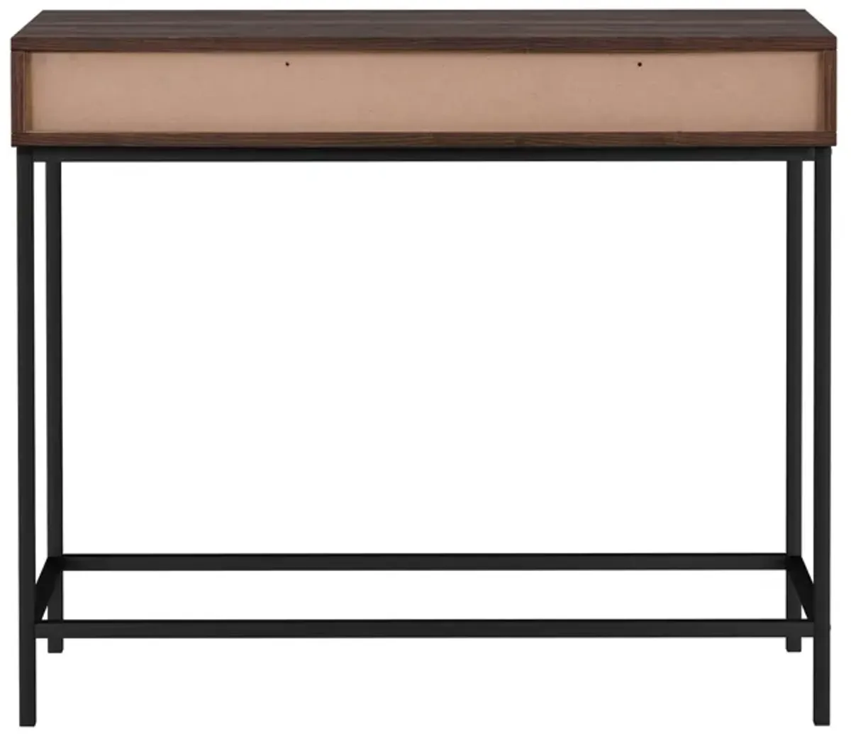 Jarrel 2 Drawer Console Table with Black Metal Legs