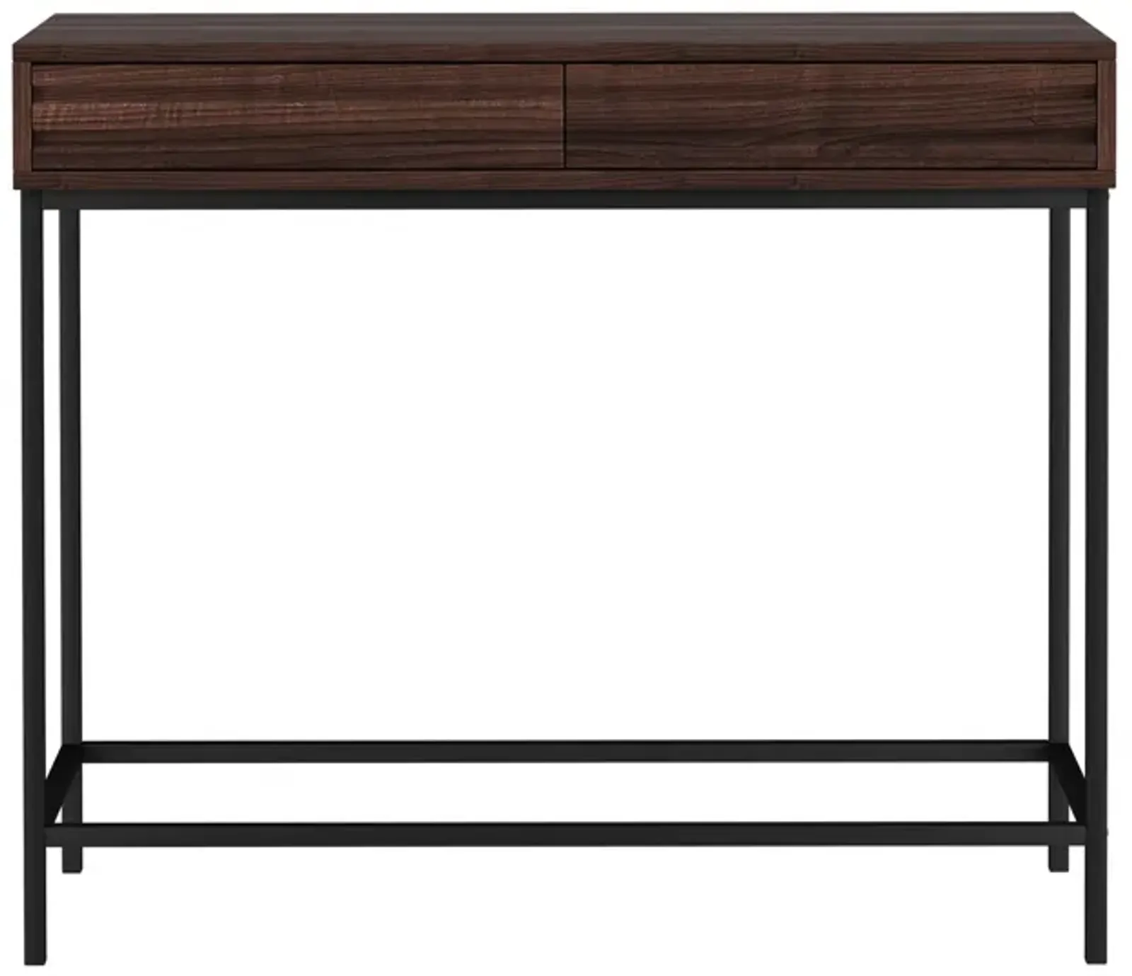 Jarrel 2 Drawer Console Table with Black Metal Legs