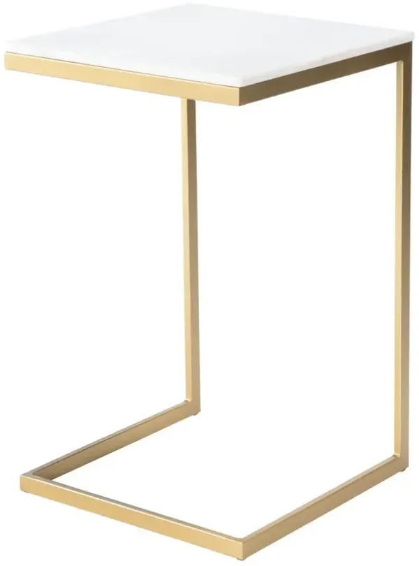 Butler Specialty Lawler Marble C- Side Table, Gold