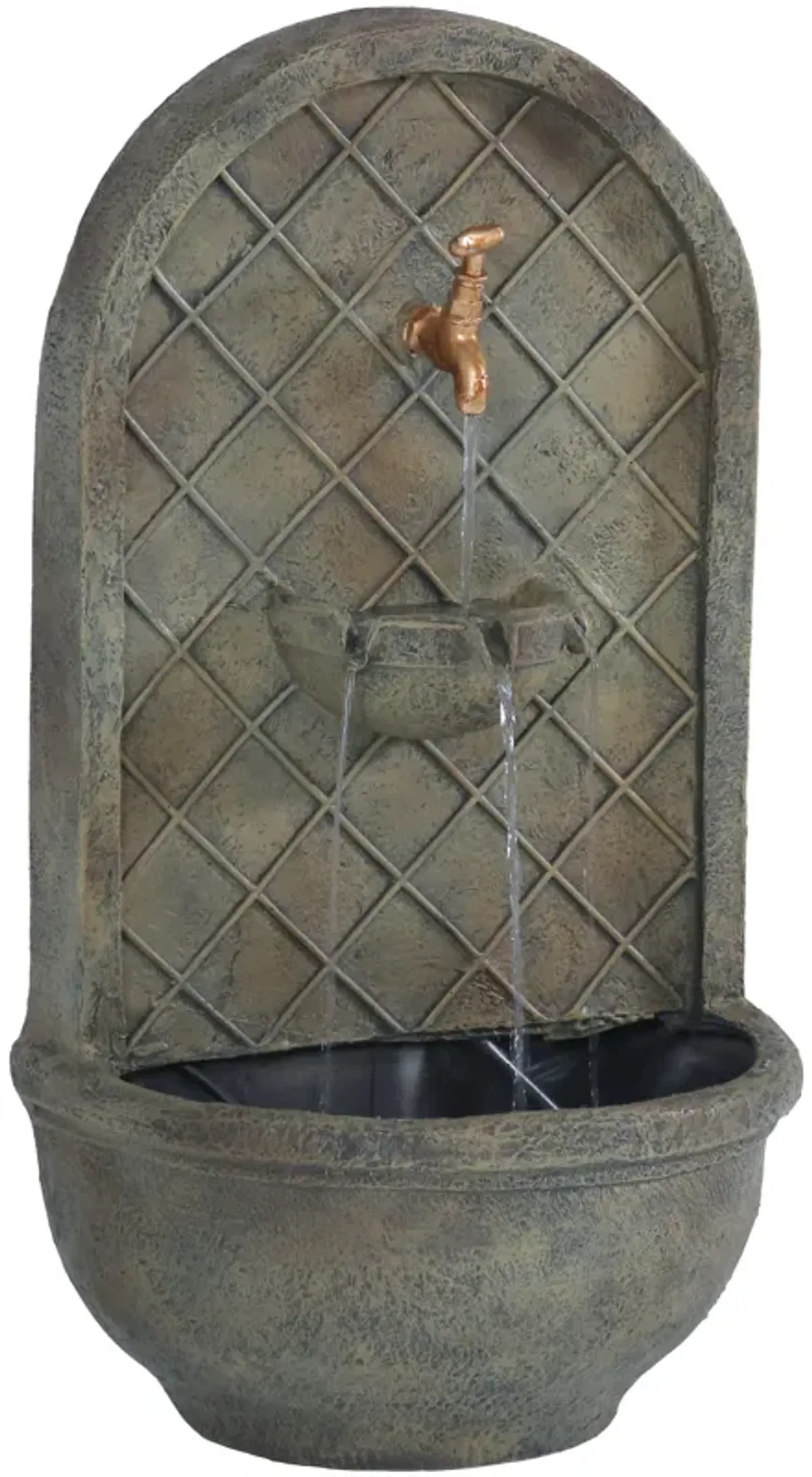 Sunnydaze Messina Polystone Outdoor Wall Fountain